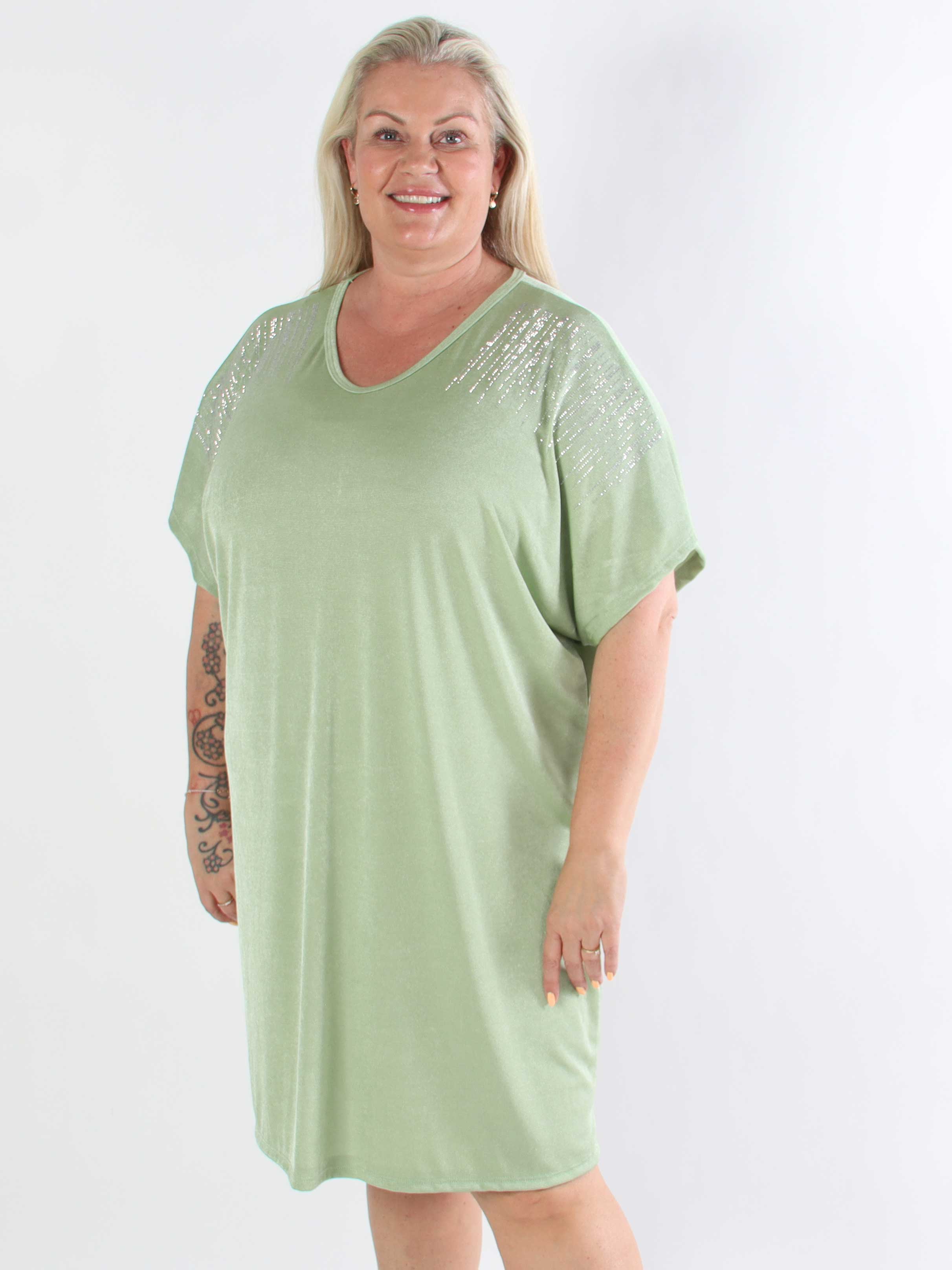 Phoebe - Viskos plus size tunikaklänning strass